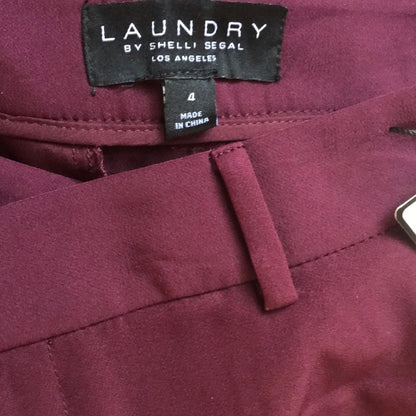 Laundry By Shelli Segal NWT Wine Side Stripe Trouser Size 4