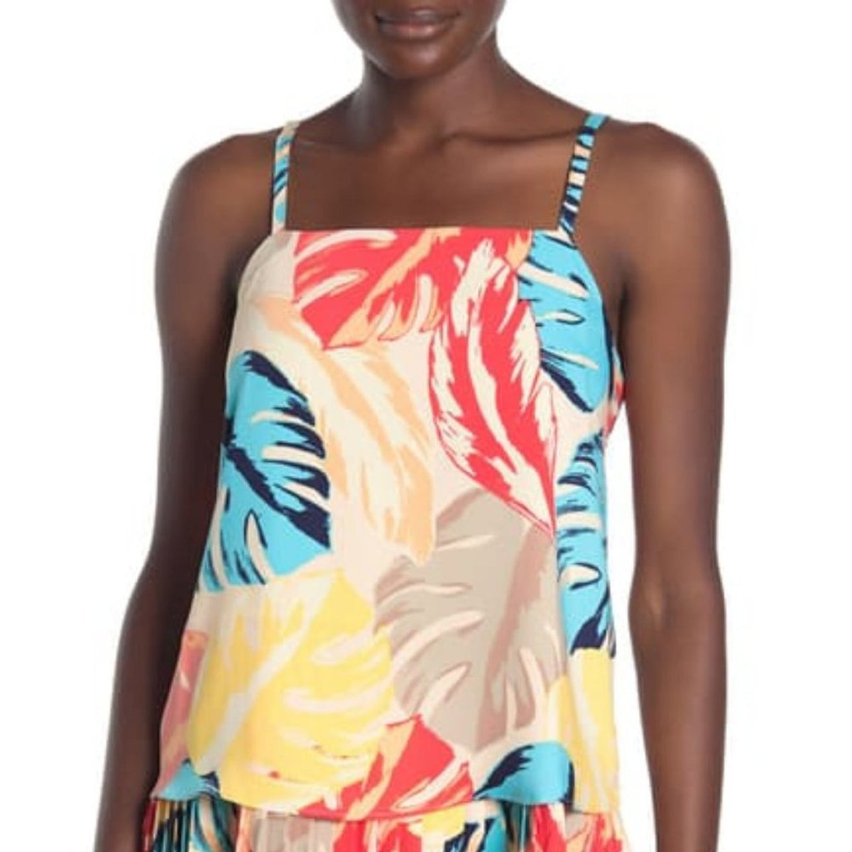 NWT Laundry By Shelli Segal Tropical Leaf Tank Top XS Blouse Top Sleeveless