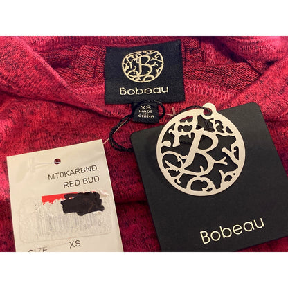 Bobeau Crisscross Split Back 3/4 Sleeve Top Sz XS/Extra Small Red Bud NWT