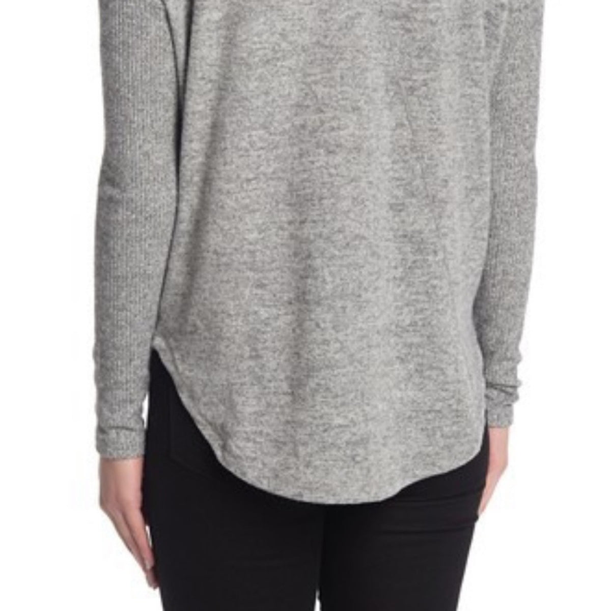 Sweet Romeo Women 3X Plus soft Blouse top Ribbed Dolman Sleeve Pullover Grey
