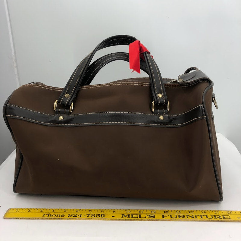 Verdi International VINTAGE Travel Tote top handle duffle Gym bag Carry on Brown