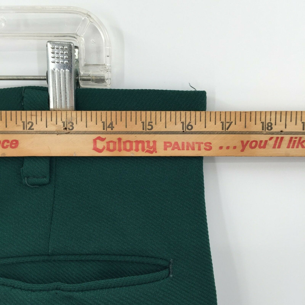 Vintage Polyester Slacks Trousers Forrest Green Dress Pant Straight Leg W33"