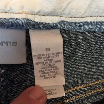 Liz Claiborne Audra Bootcut Jeans Stretch Mid-Rise Dark Wash Denim Blue Size 10