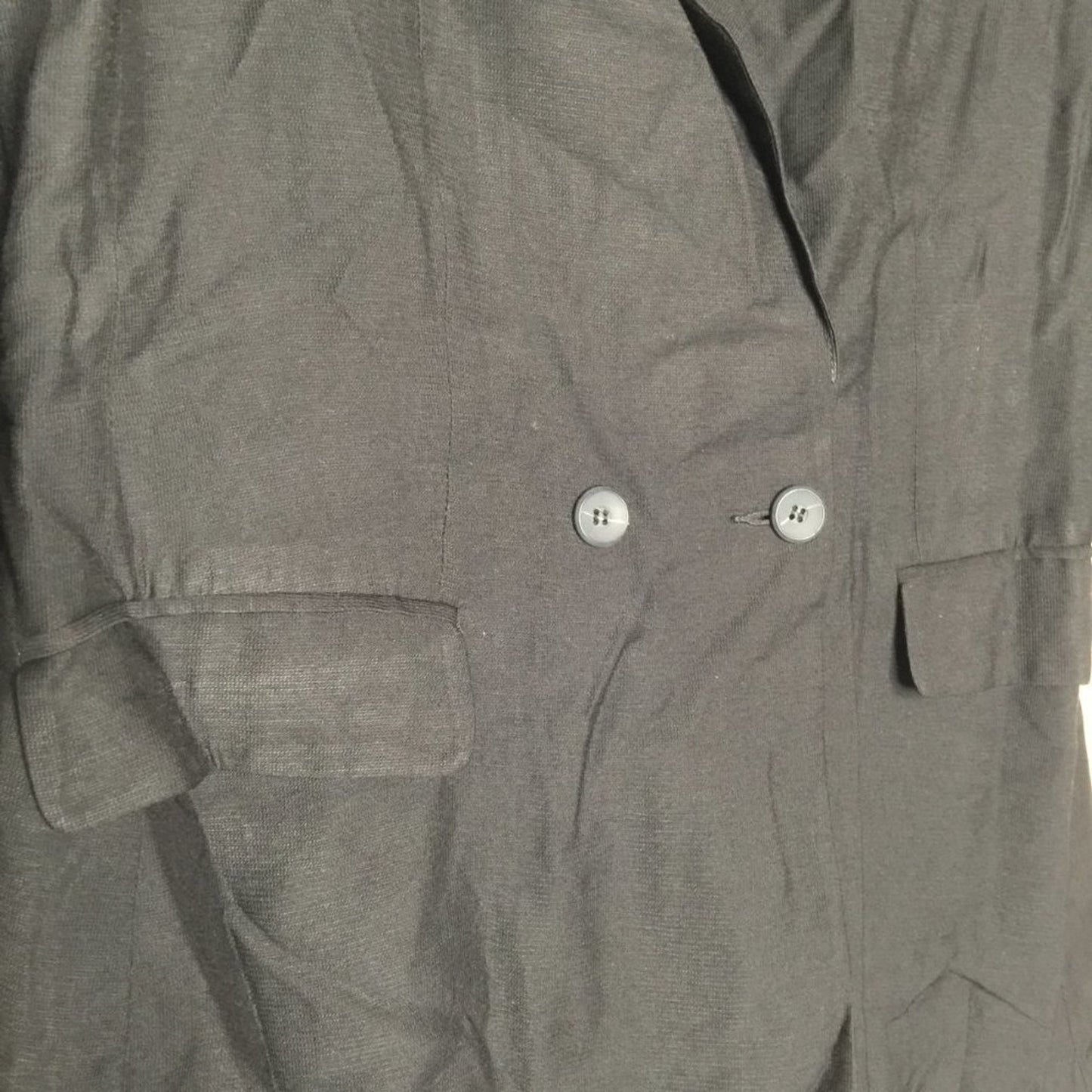 BCBGeneration 2 Button Lightweight Summer Blazer Long 3/4 Sleeve V-Neck Black 12