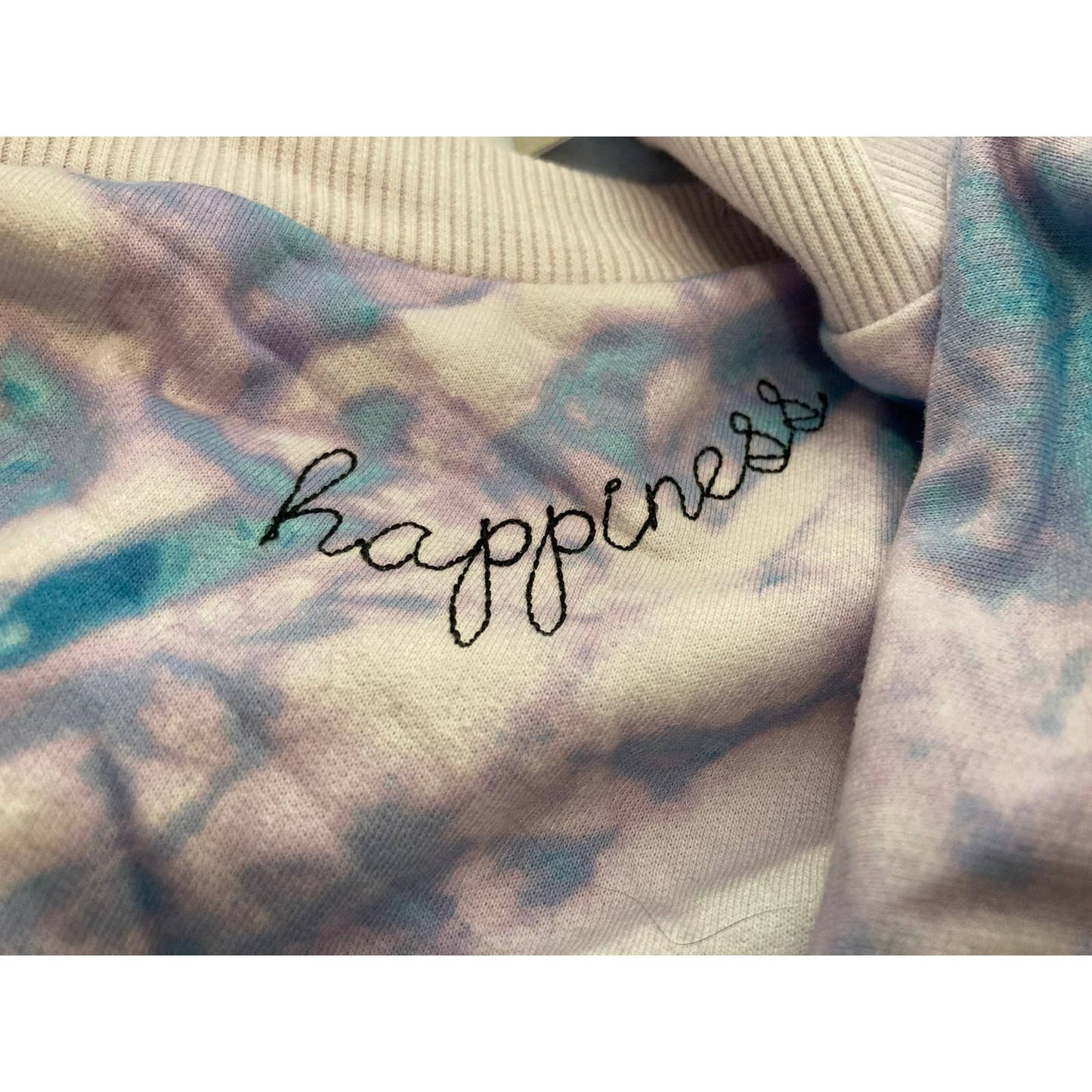 BP. Tie Dye Embroidered Happiness Sweatshirt Top Sz 2X/XXL Purple/Blue NWT