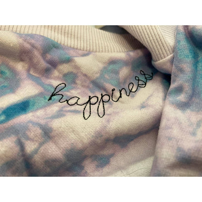 BP. Tie Dye Embroidered Happiness Sweatshirt Top Sz 2X/XXL Purple/Blue NWT