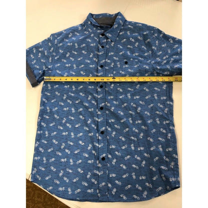Eighty Eight Platinum Button Down Pineapple Print Shirt Large Cruise Cotton