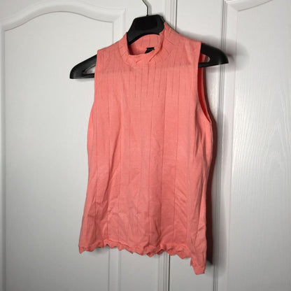 NWT Cyrus Pointelle Scallop Trim Knit Tank Top Size Large