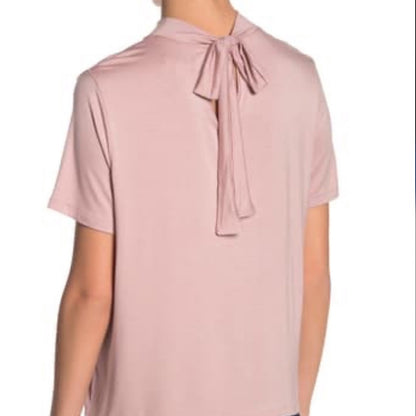 14th & Union Mock Neck Tie Back T-Shirt Size XSmall