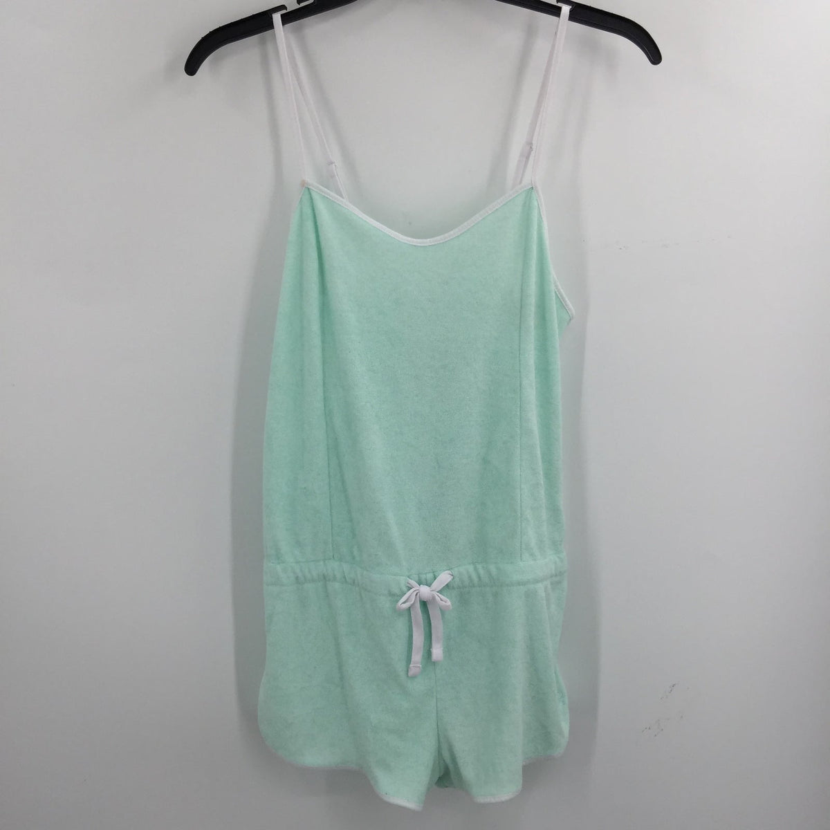 OP. Romper Adjustable Straps Bow Front Sleeveless Square Neck Green Size Small