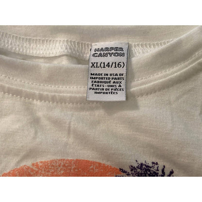 Harper Canyon Crop Short Sleeve Graphic Tee XL/Extra Large 14/16 White NWT