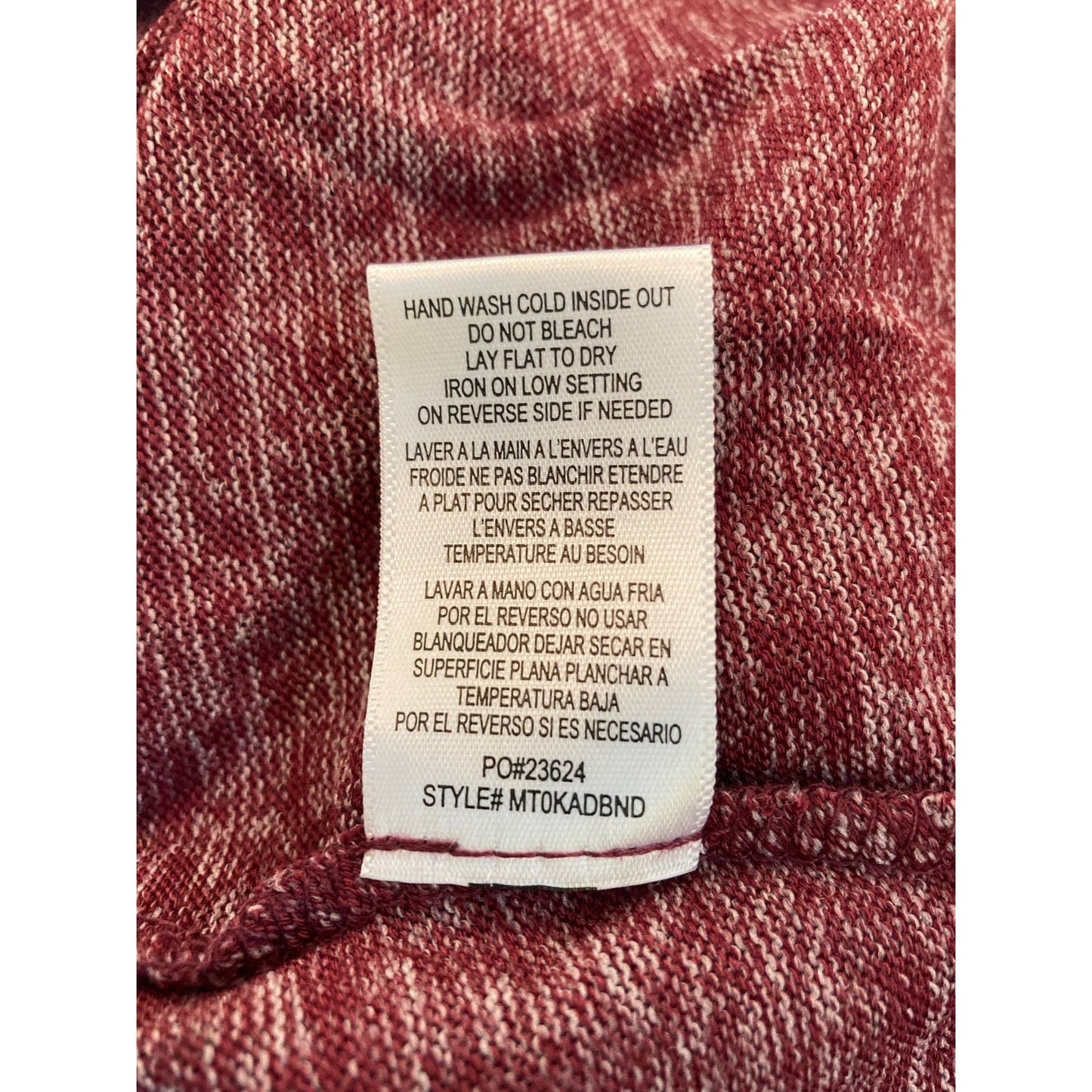 Bobeau Marled Babydoll V-Neck Pullover Top Size Medium in Windsor Wine NWT