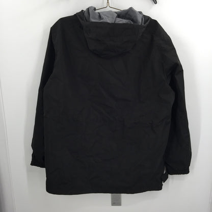Noize Windbreaker Techno Bonded Hooded Rain Jacket Long Sleeve Black SZ X-Large