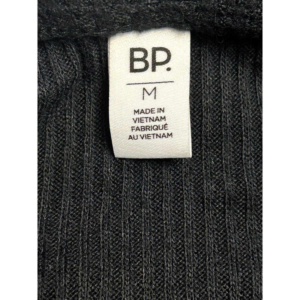 BP. NWT Cozy Ribbed Wrap Bodysuit Long Sleeve V-Neck Knit Black Size Medium