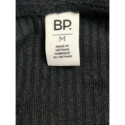 BP. NWT Cozy Ribbed Wrap Bodysuit Long Sleeve V-Neck Knit Black Size Medium