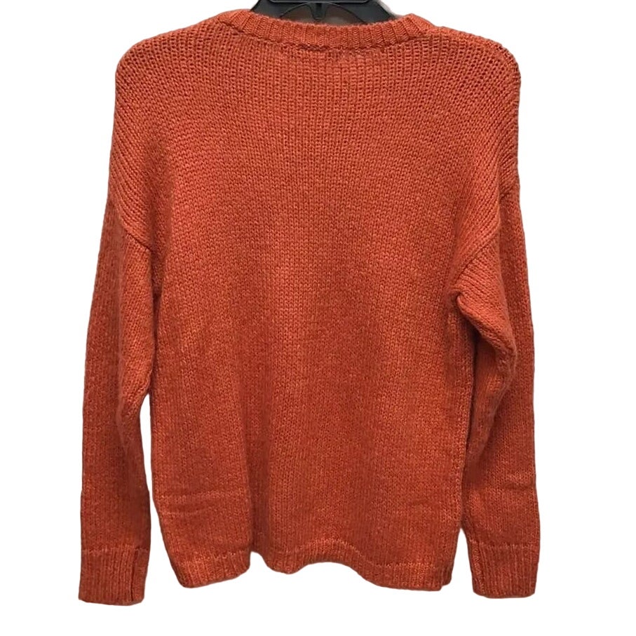 Cotton Emporium Ribbed Crew Neck Pullover Sweater Size Medium in Dark Orange NWT