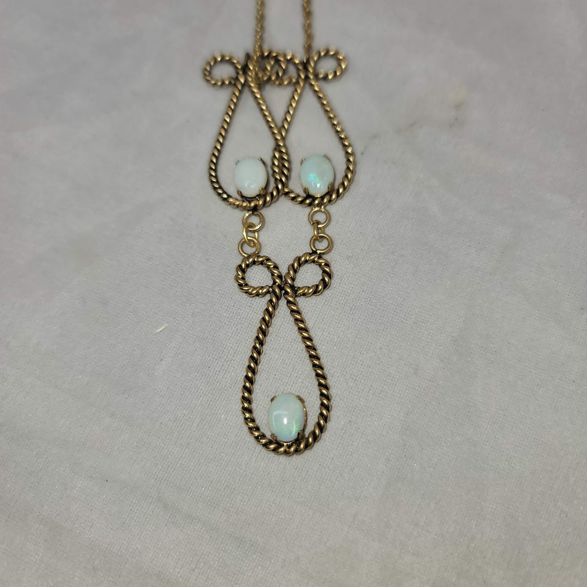 Vintage 1940s1950s Necklace 12Kt GF Gold Filled Opal Pendant