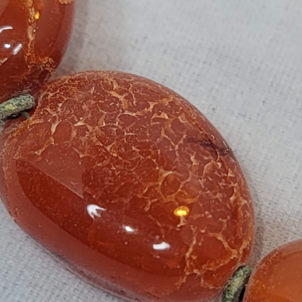 Natural Gemstone Beaded Carnelian Red Agate necklace and bracelet set Vintage