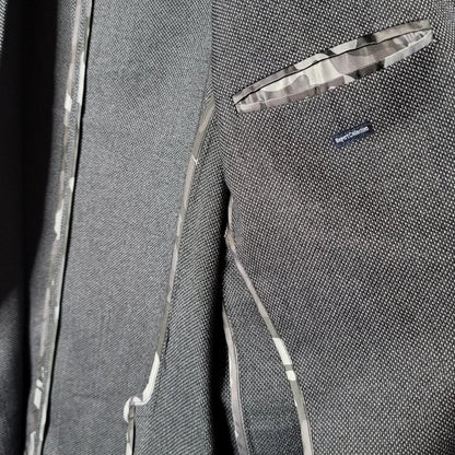Report Collection Pin Dot Woven Blazer Side Vents Extra Large XL Casual NEW Gray