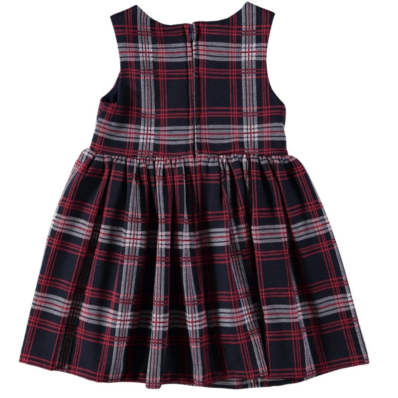 Bonnie Jean Girls Plaid Holiday Dress with Cardigan Size 4 Red and Navy NWT