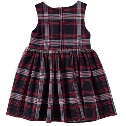 Bonnie Jean Girls Plaid Holiday Dress with Cardigan Size 4 Red and Navy NWT