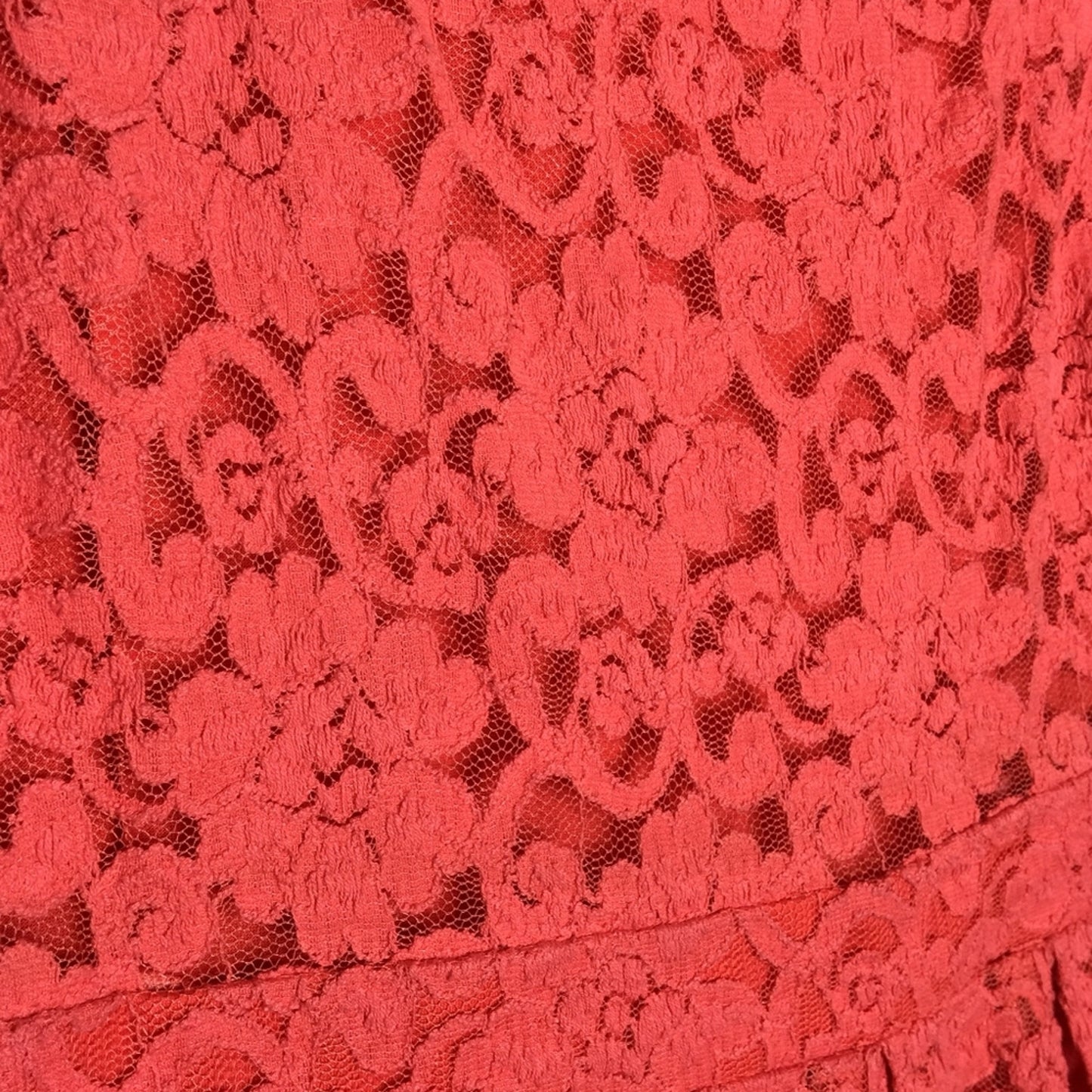 Brixon Ivy Coral lace Sleeveless dress Large Fit Flare Lined Stretch Summer