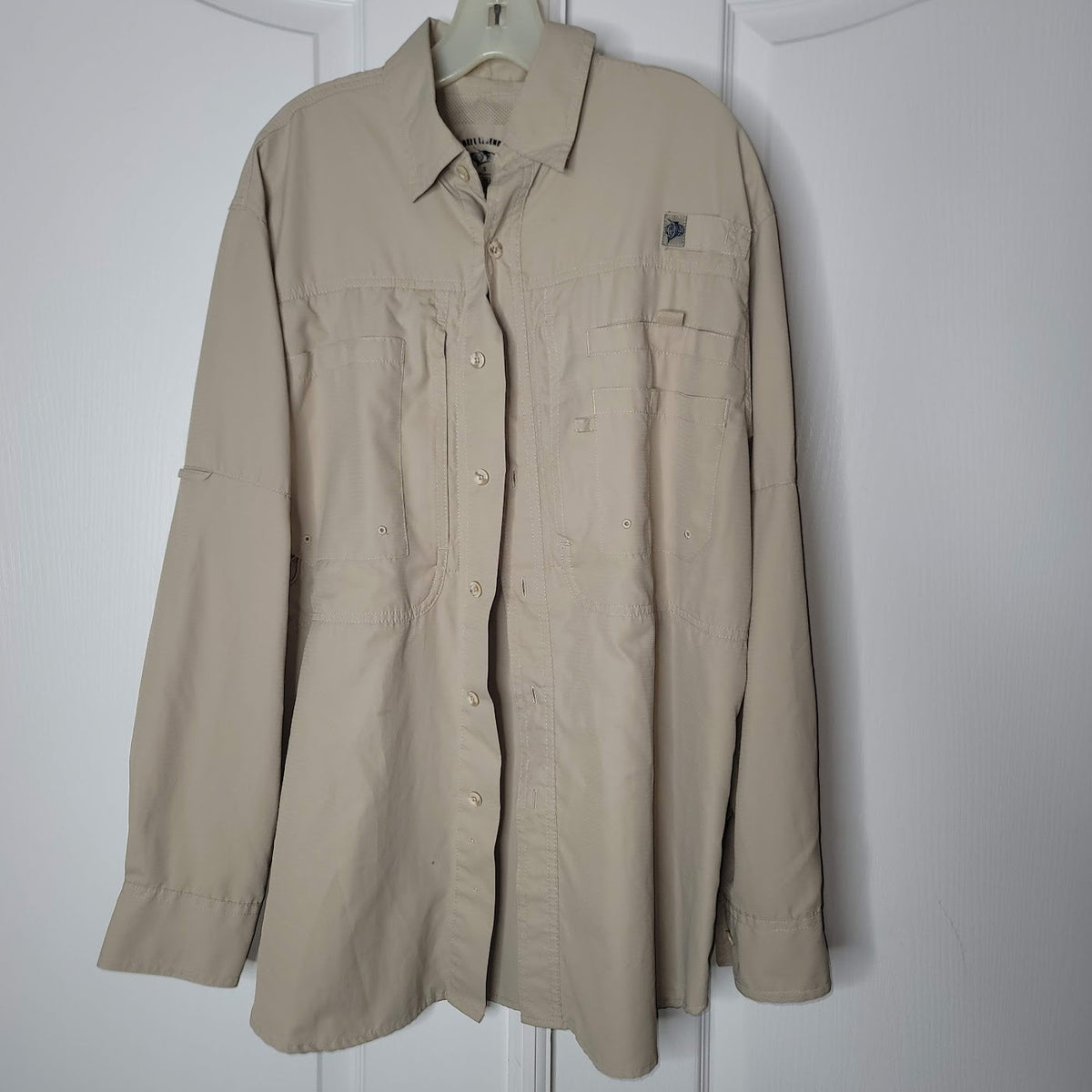Reel Legend Small Long Sleeve outdoor wear Tan Button Up Vented Fishing