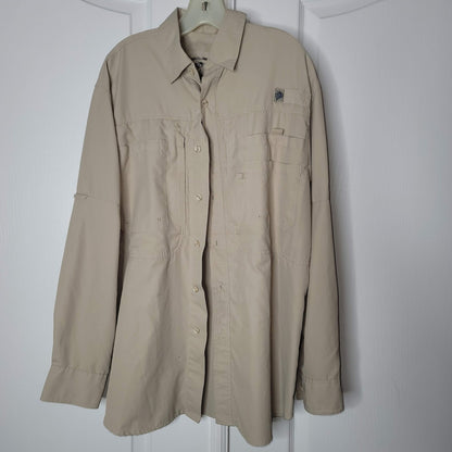 Reel Legend Small Long Sleeve outdoor wear Tan Button Up Vented Fishing