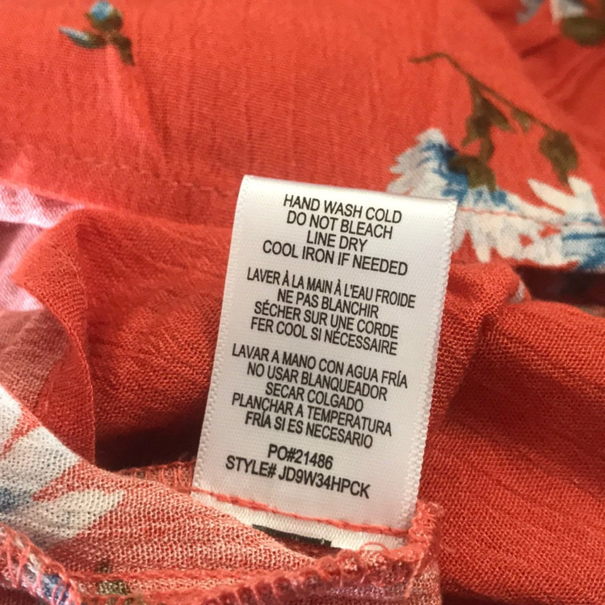 Hiatus New Orange Floral 90s Tank Dress Medium