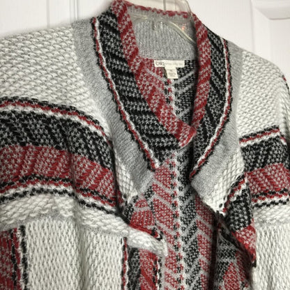 Cato Tribal Open Front Cardigan Sweater Long Sleeve Geometric Multicolor BOHO XL