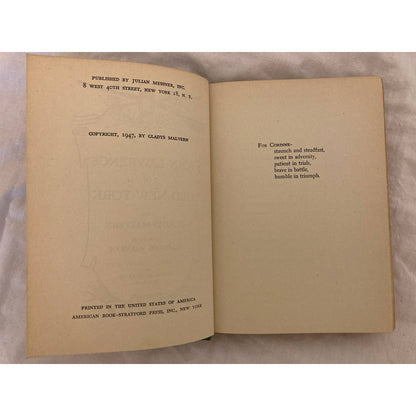 Ann Lawrence of Old New York - Gladys Malvern Green Hardcover Vintage 1947 No DJ
