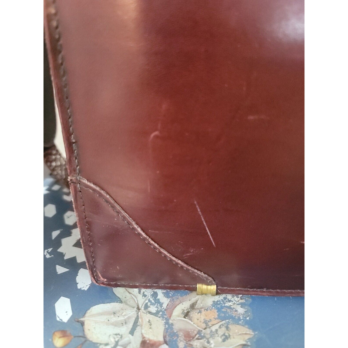 Vintage Schlesinger Brothers Case Setter Burgundy Saddle Leather Bag Briefcase