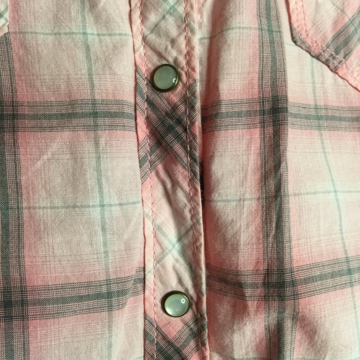 Legacy Falls For Her Button Up Shirt 3/4 Sleeve Collar Plaid Cowgirl Rodeo Small