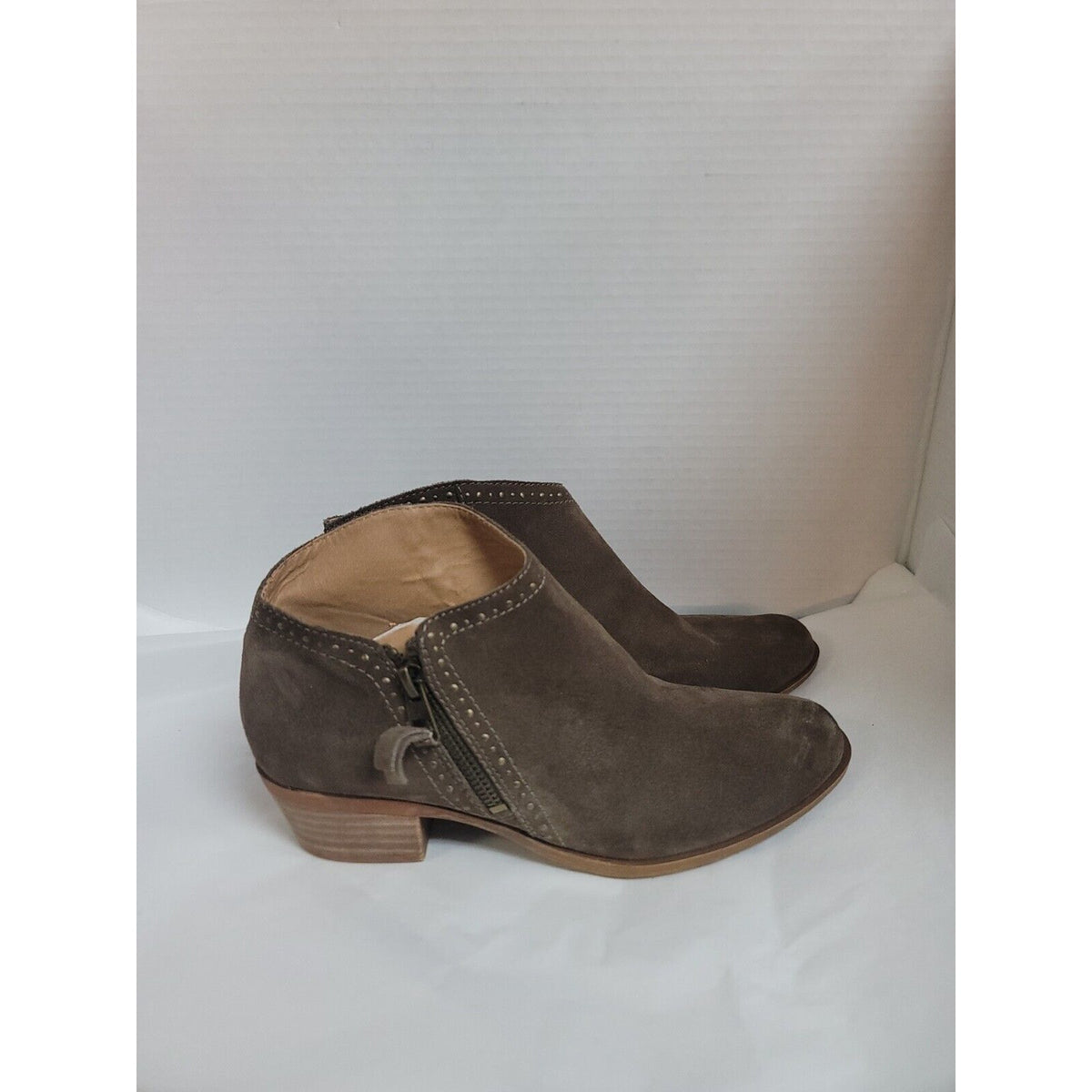 Lucky Brand Benna Suede Booties Brown Womens Size 7.5 Ankle Boots women's