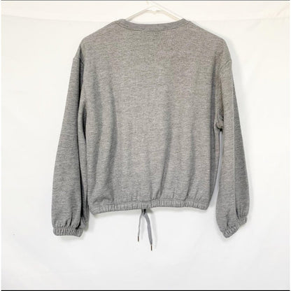 Derek Heart NWT Cropped Long Sleeve Sweatshirt Heather Grey Small