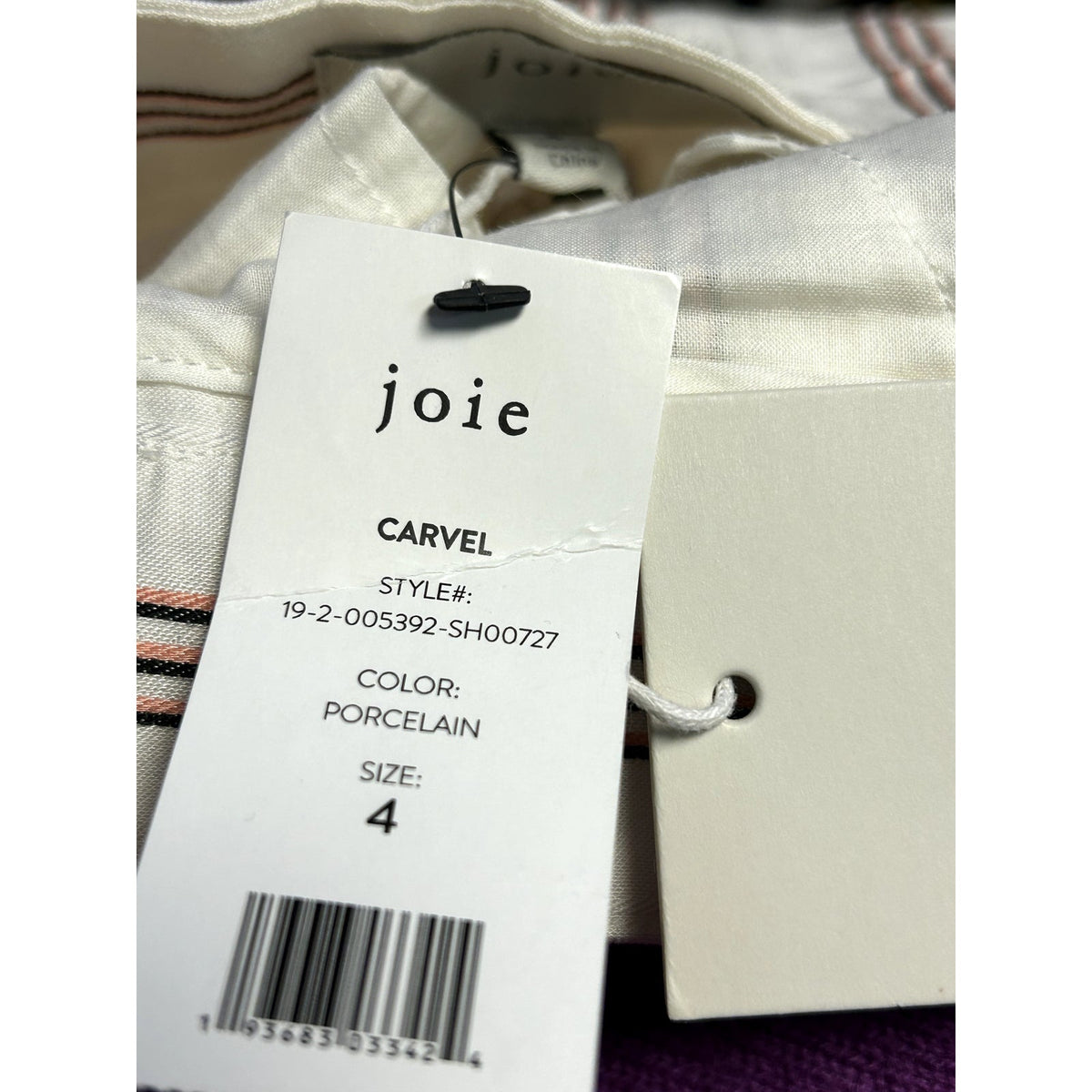 Joie NWT Carvel Striped Shorts High Rise Porcelain White Size 4