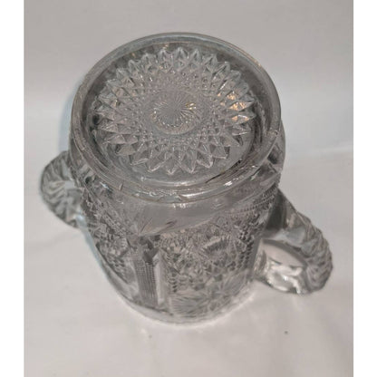 Vintage EAPG Glass Spooner Celery Vase Victorian Cut Glass Clear Handles