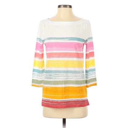 Ann Taylor LOFT Outlet 3/4 Sleeve T-Shirt Size XS Sunrise Sunset Striped Top