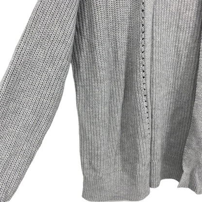 Abound Open Front Cardigan Sweater Ribbed Medium Light Gray NWT Pointelle Accent