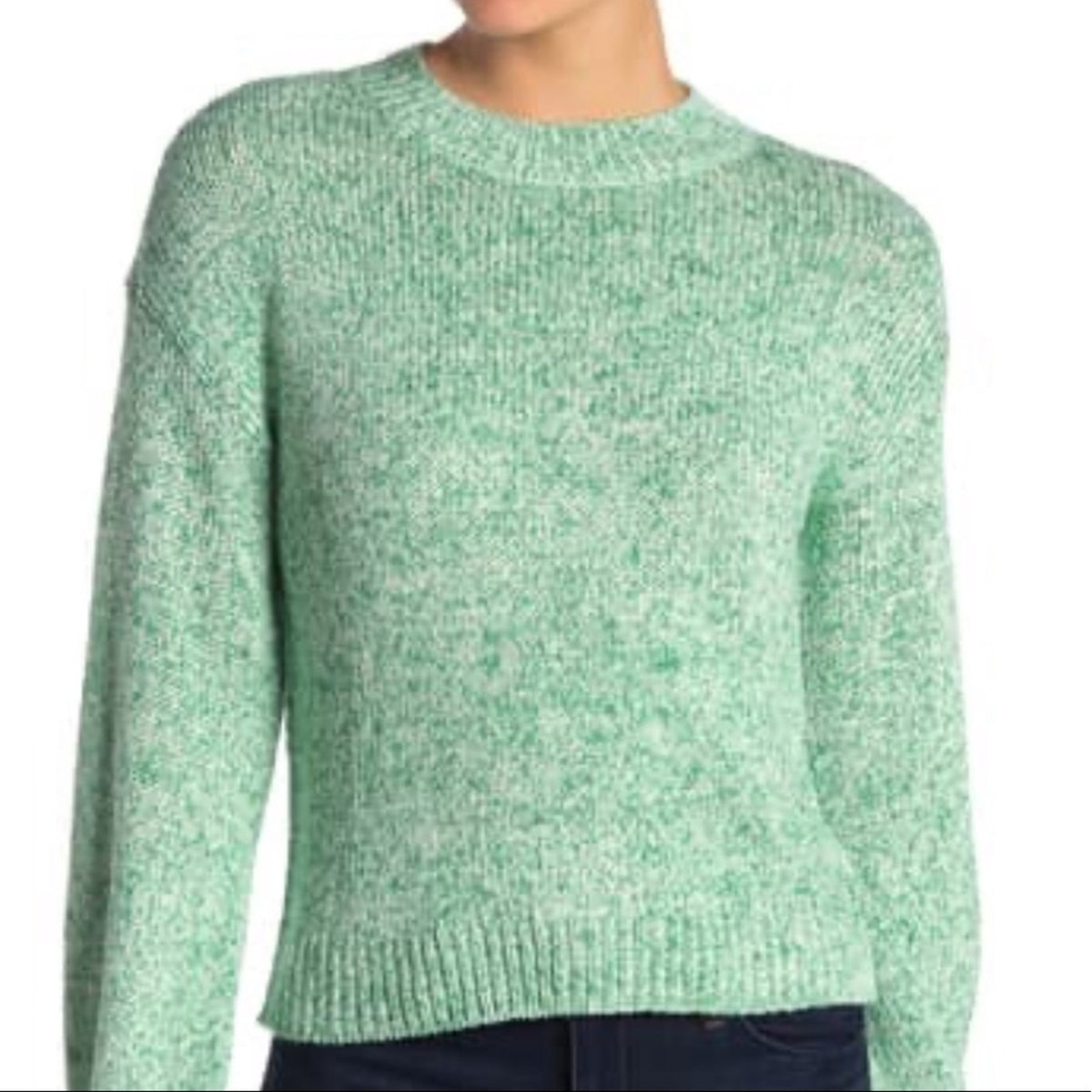 Abound Spring Daze Marled Dolman Sweater Medium Green Layering Cozy