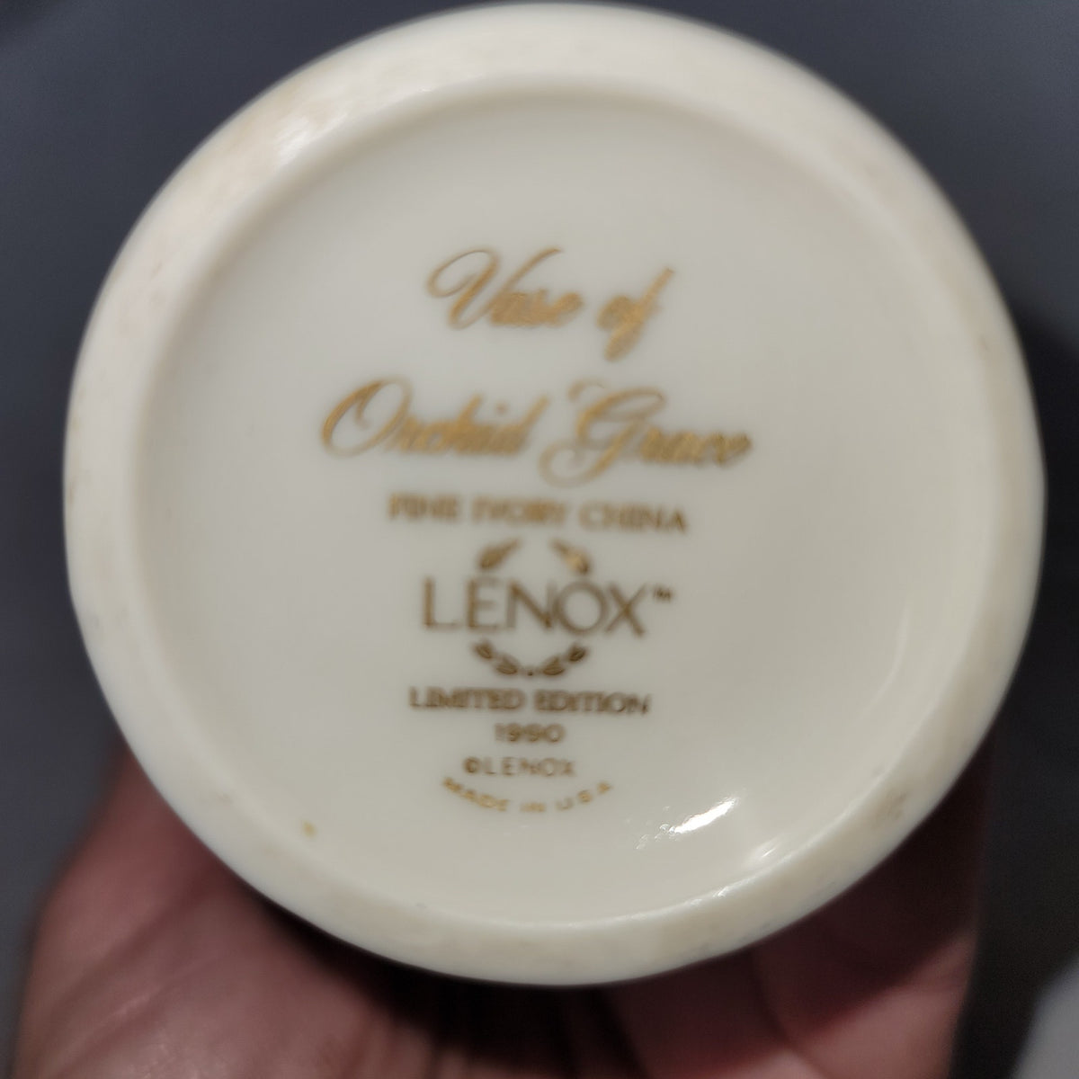 Lenox Vase of Orchid Grace 1990 Limited Edition