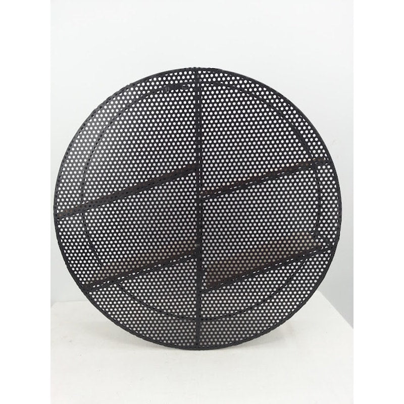 18" Round Metal wall shelf Nordstrom 4 wood shelves NEW