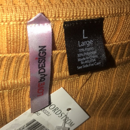 Love by Design NWT Gold Skivvy Ribbed Sweater Large