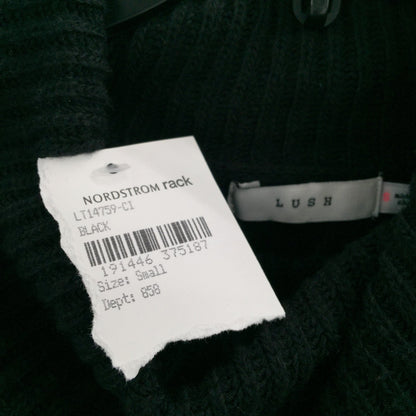 Lush Wool Blend Turtleneck Pullover Sweater Long Sleeve Black Size Small