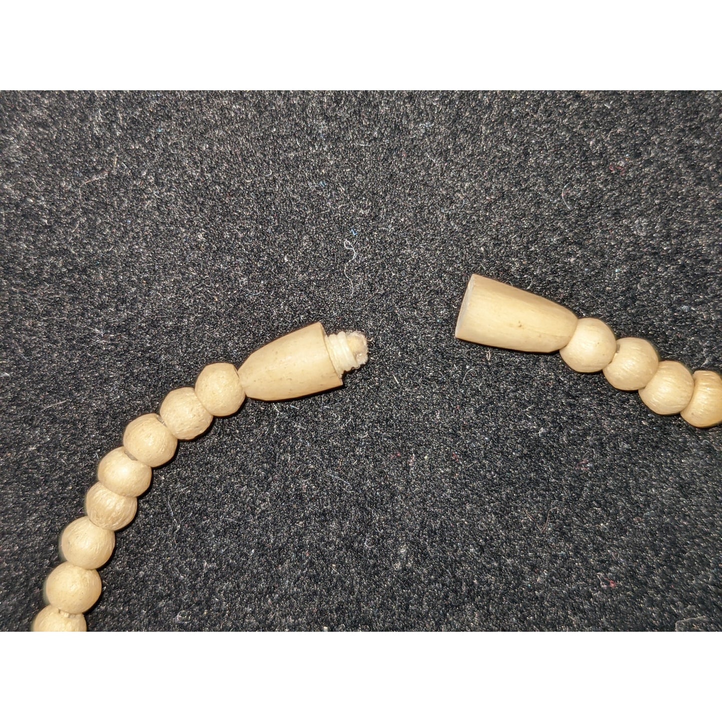 Vintage Carved Celluloid Beaded Necklace Strand and Fastener 20" Floral