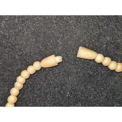 Vintage Carved Celluloid Beaded Necklace Strand and Fastener 20" Floral