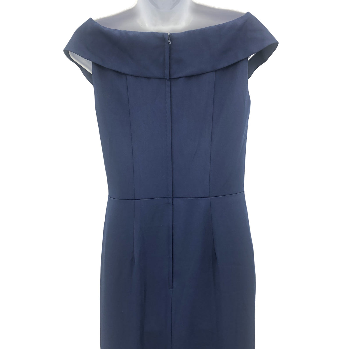 La Femme 25206 Wrap V-Neck Side Slit Maxi Dress Sleeveless Navy Blue Size 4