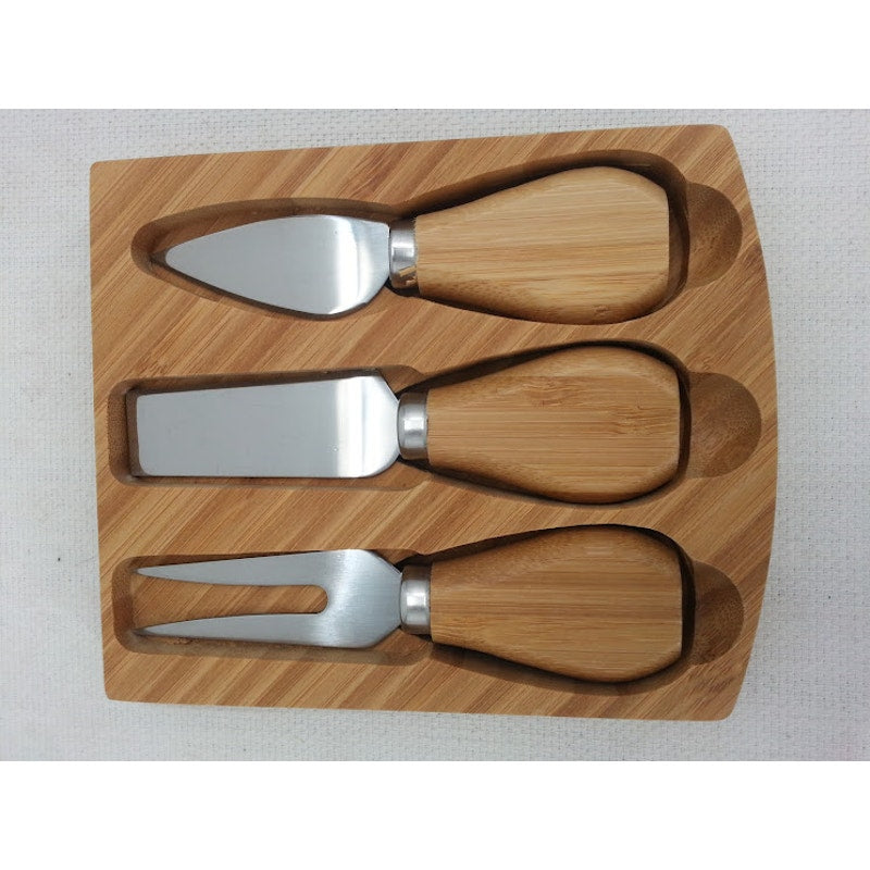 Picnic at Ascot Bamboo Charcuterie Fromage Cheese Board Tray Knives Serving Tray