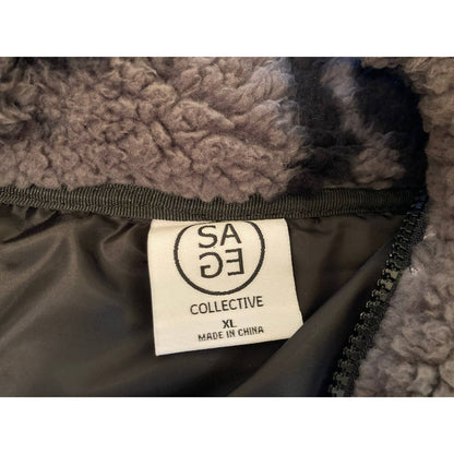SAGE Collective Jetsetter Faux Shearling Zip Jacket XL/Extra Large Black NWT