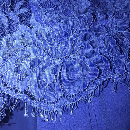 Lulu’s NEW Royal Blue Lace Halter Jumpsuit Size Medium